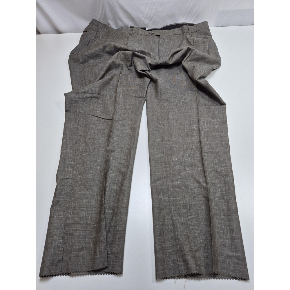 Palm Beach Reflex Dress Pants Mens 56x36 Gray Wool Silk Pleated Unhemmed NWT